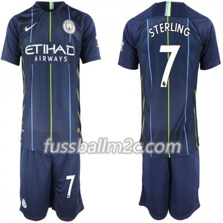 Fußballtrikots Manchester City Sterling 7 Kinder Auswärts Trikotsatz 2018-2019